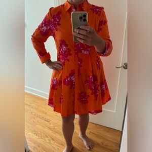 Orange Floral Dress